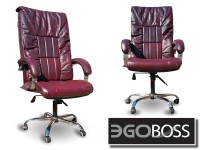 Офисное массажное кресло EGO BOSS EG1001 Maroon в комплектации ELITE натуральная кожа - магазин СпортДоставка. Спортивные товары интернет магазин в Твери 